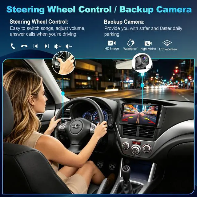 Alt view image 4 of 6 - Car Radio for Subaru Forester Impreza WRX 2008 2009 2010 2011 2012, 8Core Android 15 Stereo with Wireless Carplay, Support GPS WiFi FM Radio Backup Camera SWC 4+64G