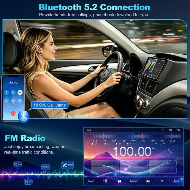 Alt view image 6 of 6 - Car Radio for Subaru Forester Impreza WRX 2008 2009 2010 2011 2012, 8Core Android 15 Stereo with Wireless Carplay, Support GPS WiFi FM Radio Backup Camera SWC 4+64G