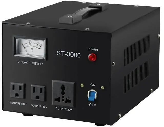 Main image of ST-3000 Voltage Transformer Converter Regulator with Voltage Meter - Step Up/Down - 110V/220V - Circuit Breaker Protection