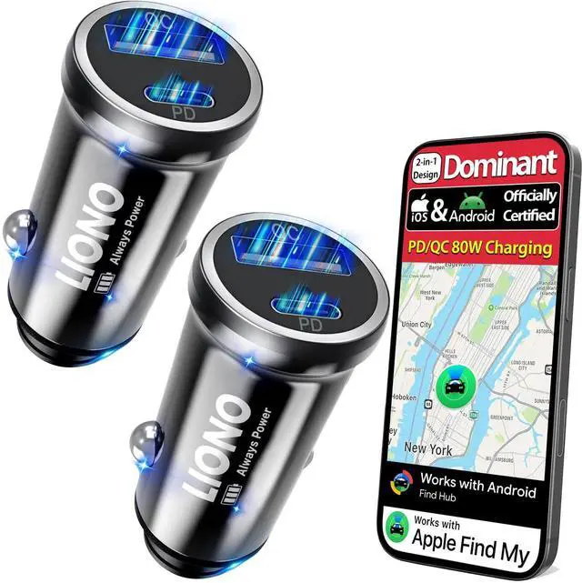 Main image of Car GPS Tracker for Vehicles, Hidden Vehicle Tracker Device with Rechargeable Battery, Compatible with iOS & Android, Anti-Theft Car Locator, Parking Finder, No SIM Card, No Monthly Fee(2 Pack)