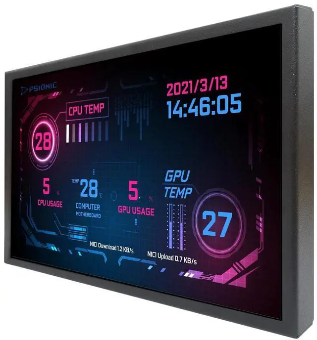Main image of 7 Inch IPS LCD Monitor 1280x800 as PC Case Inside Screen GPU CPU Data Secondary Display Supports Brightness Adjustment