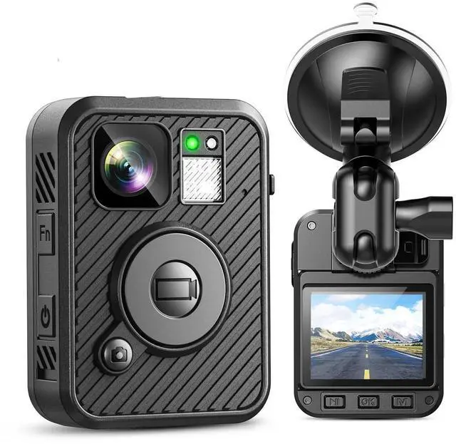 Main image of F2 128GB Body Camera with Dual-Screen, GPS Body Worn Camera, 2K Body Cam with Intuitive Large Button for HD Video Security Guard, Enforcement Officers, Drivers, Delivery Recording(128GB)