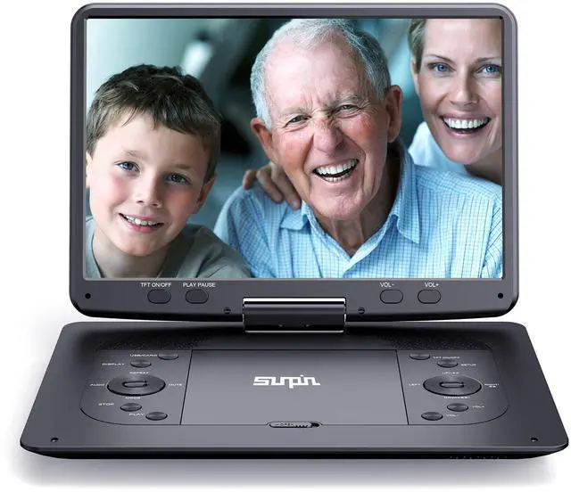 Main image of 16.9''Portable DVD Player with 14.1''HD Large Screen, 5 Hours Rechargeable Battery, Kids DVD Players for Car Travel, USB/SD Card/Sync TV and Multiple Disc Formats, Black