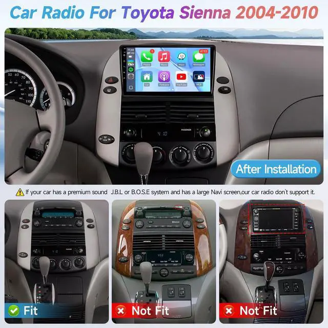 Alt view image 2 of 6 - Android 12 Car Radio for Toyota Sienna 2004 2005 2006 2007 2008 2009 2010 with Wireless Carplay Android Auto, 9 Inch Touch Screen for Sienna Stereo with in-Dash GPS, FM, SWC + Backup Camera