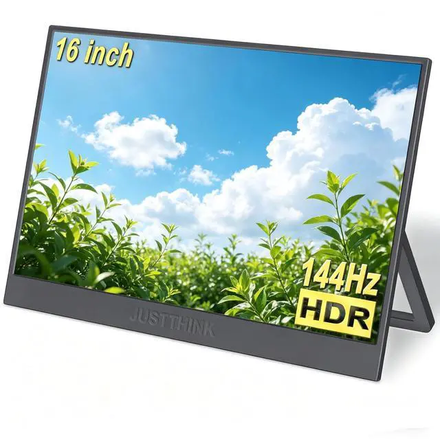 Main image of 16 Inch Portable Monitor, 144Hz FHD Portable Laptop Monitor 1920x1200 Ultra Slim External Gaming Monitor HDR Eye Care Travel Second Screen for Laptop PC Phone PS5 Switch Xbox