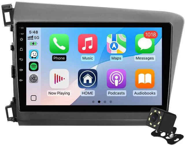 Main image of 9 Inch IPS Touchscreen Android 14 Car Stereo for Honda Civic 2012-2015 with Wireless CarPlay & Android Auto 2+32GB Car Radio, Support GPS, WiFi, Bluetooth, FM Radio, Backup Camera, SWC, Dual USB