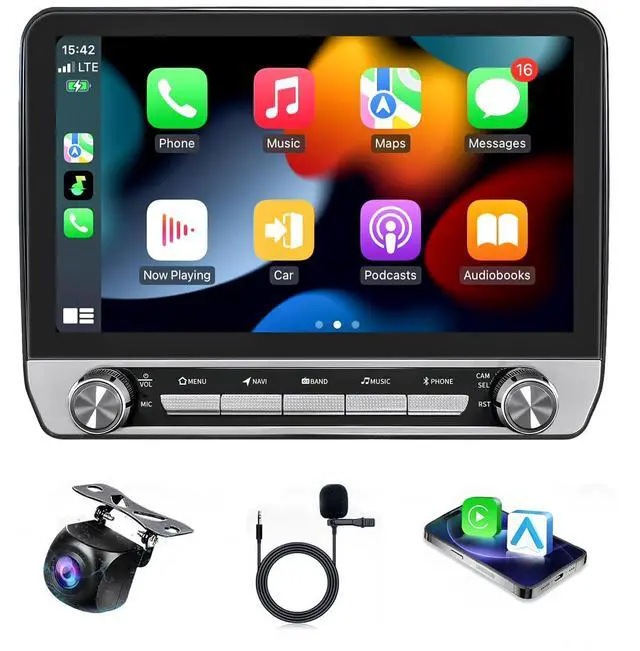 Main image of Car Radio for Dodge Ram 1500 2500 3500 2013-2018, 10.1" Touchscreen Wireless Carplay & Android Auto Stereo Upgraded with Bluetooth 5.0 GPS WiFi SWC FM Backup Camera Build in DSP (Manual AC Only)