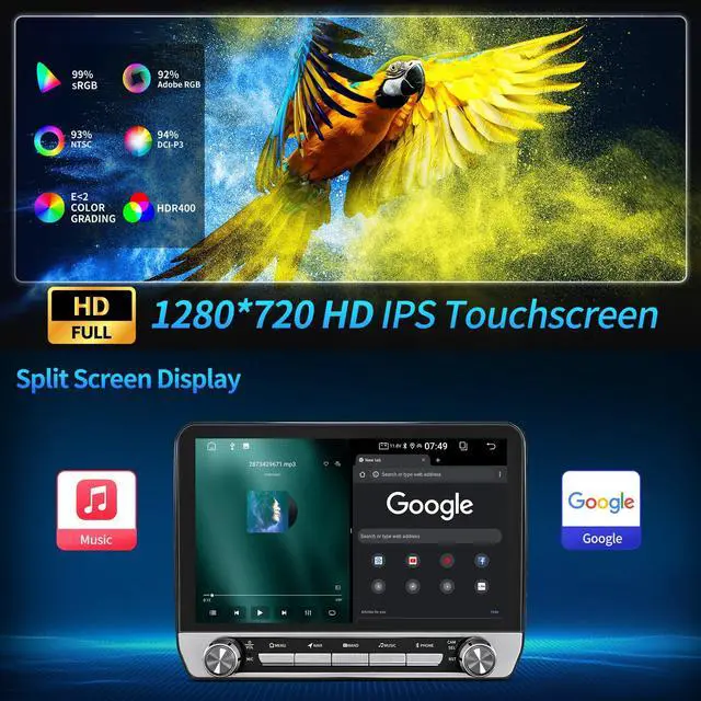 Alt view image 6 of 6 - Car Radio for Dodge Ram 1500 2500 3500 2013-2018, 10.1" Touchscreen Wireless Carplay & Android Auto Stereo Upgraded with Bluetooth 5.0 GPS WiFi SWC FM Backup Camera Build in DSP (Manual AC Only)