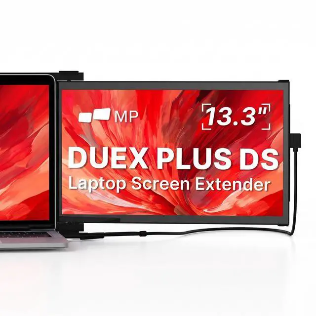Main image of New Mobile Pixels Duex Plus DS Portable Monitor, 13.3" FHD 1080P Ultra Slim Laptop Monitor, HDMI/USB C Plug and Play Laptop Screen Extender for 13"-14" Laptops, Windows/Mac/Android/Switch Coatible