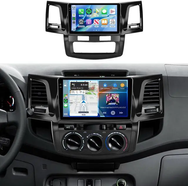 Main image of 4G+128G Car Radio Stereo for Toyota HILUX 2005-2014, 9inch HD in-Cell Touch Screen/Android 15/Wireless CarPlay/Android Auto/GPS/5Ghz WiFi/5.0Bluetooth/FM/RDS/SWC/AHD Backup Camera