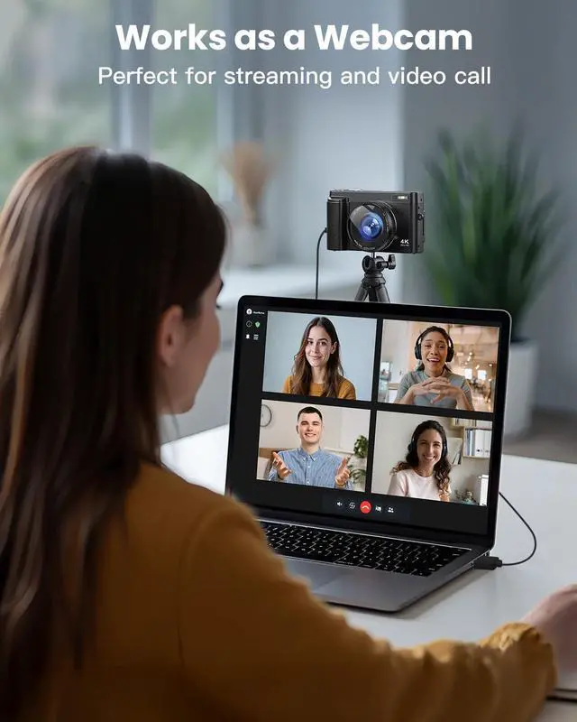 Alt view image 6 of 6 - 4K Digital Camera for Photography, WiFi 64MP 180° Flip Screen 3" Autofocus Vlogging Camera for YouTube, 16X Zoom Compact Point and Shoot Cameras for Beginner with 32GB Card, 2 Batteries