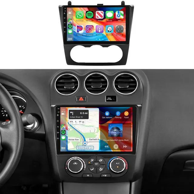 Main image of 5Ghz WiFi Car Radio Stereo for Nissan Altima 2008-2012 (Manual A/C) 2+64G, 9" Touch Screen/Android 15/Wireless CarPlay/Android Auto/DSP EQ/GPS Navigation/Bluetooth/FM/RDS/SWC/HD Backup Camera