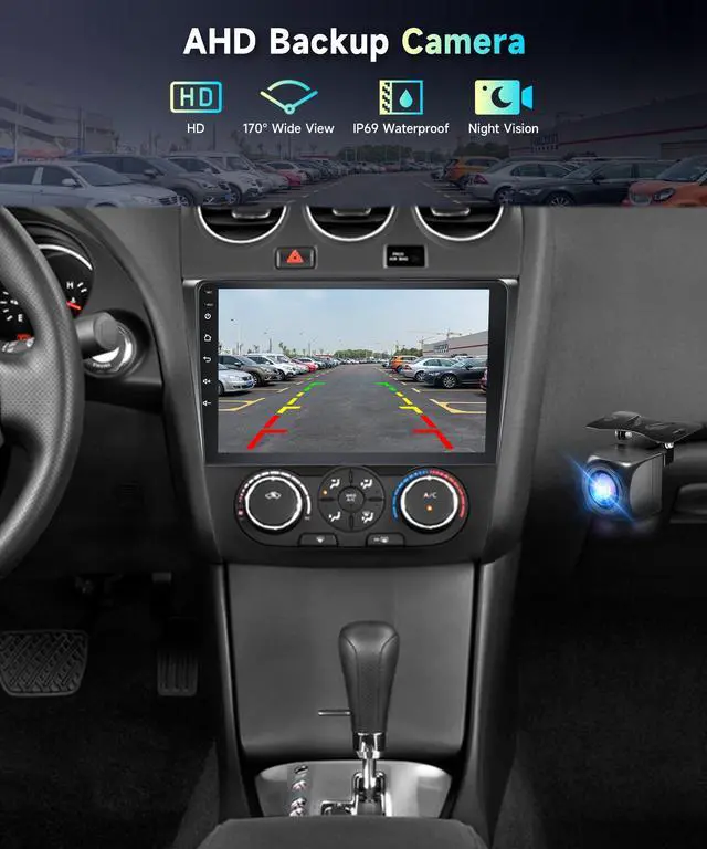 Alt view image 4 of 6 - 5Ghz WiFi Car Radio Stereo for Nissan Altima 2008-2012 (Manual A/C) 2+64G, 9" Touch Screen/Android 15/Wireless CarPlay/Android Auto/DSP EQ/GPS Navigation/Bluetooth/FM/RDS/SWC/HD Backup Camera