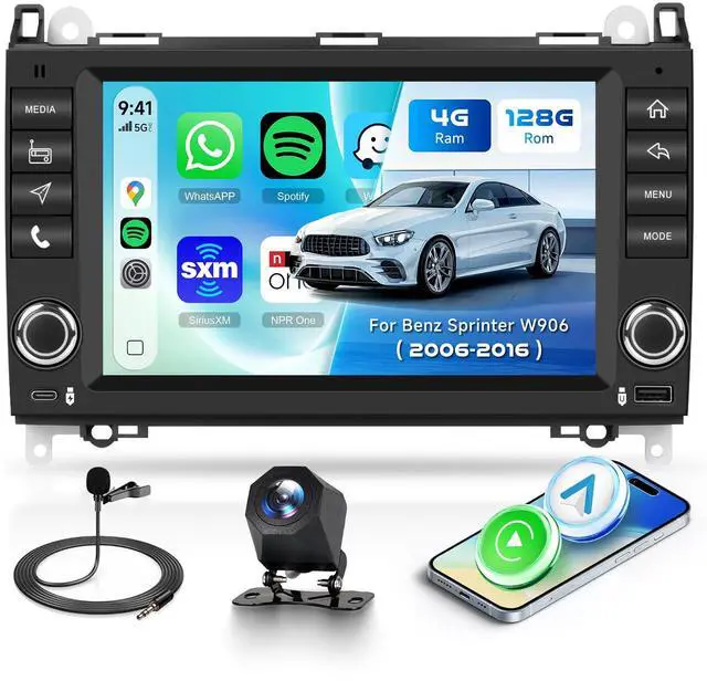 Main image of 4GB+128GB Android Car Stereo for Mercedes-Benz Sprinter W906 (2006-2016), 8-Inch 720x1280 in-Cell Touchscreen, Wireless CarPlay & Android Auto, Bluetooth, WiFi, FM Radio