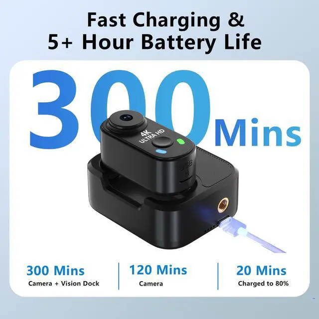 Alt view image 5 of 6 - 4K Mini Body Camera with 128GB Card,Thumb Action Cam with WiFi, 150° Wearable Hands-Free Chest Recording POV Camera - Magnetic Personal Clip On Camcorder for Cycling/Travel/Outoor/Work (Black)