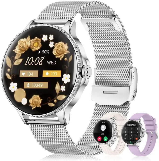 Main image of Smart Watch for Women, 1.32'' AMOLED Ultra-Clear Screen with Bluetooth Calls(Answer/Make) Activity Tracking/Heart Rate&Sleep Monitor, 120+ Sport Modes, IP68 Waterproof Fitness Watch for Android/iPhone