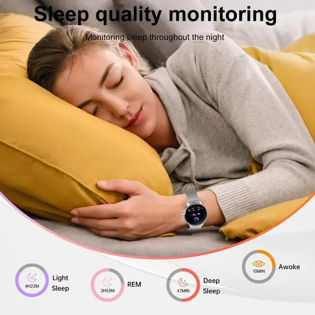 Alt view image 4 of 6 - Smart Watch for Women, 1.32'' AMOLED Ultra-Clear Screen with Bluetooth Calls(Answer/Make) Activity Tracking/Heart Rate&Sleep Monitor, 120+ Sport Modes, IP68 Waterproof Fitness Watch for Android/iPhone