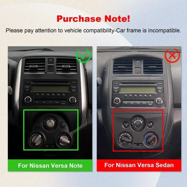Alt view image 4 of 6 - 10.1 Inch IPS Touchscreen Android 14 Car Stereo for Nissan Versa Sedan 2015-2019 with Wireless CarPlay & Android Auto 2+64GB Car Radio, Support WiFi 6, Bluetooth,5.4, Backup Camera, SWC