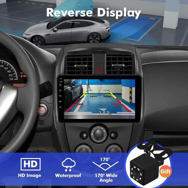 Alt view image 6 of 6 - 10.1 Inch IPS Touchscreen Android 14 Car Stereo for Nissan Versa Sedan 2015-2019 with Wireless CarPlay & Android Auto 2+64GB Car Radio, Support WiFi 6, Bluetooth,5.4, Backup Camera, SWC