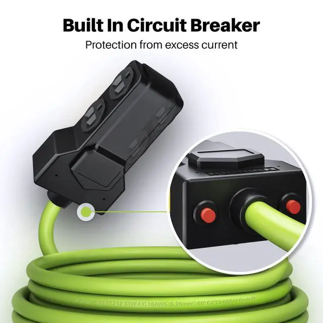 Alt view image 5 of 6 - 30-Amp/Duplex 5-20R x4-Outlets Adapter Cord (25-Feet) 4-Prong 30A Generator Extension Cord to 4X Household 125/250V (NEMA 14-30P to Four 5-20R) STW 10AWG/4 Heavy Duty Twist Lock - 25ft