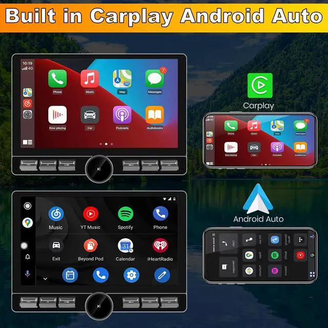 Alt view image 3 of 6 - 4GB+64GB Qualcomm Car Radio Stereo for Toyota Tacoma 2016 2017 2018 2019 2020 2021 Android 13 with CarPlay Android Auto Bluetooth