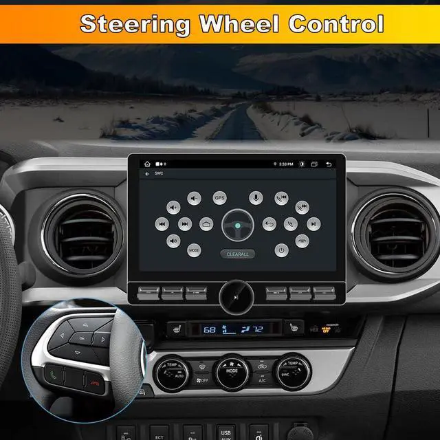 Alt view image 5 of 6 - 4GB+64GB Qualcomm Car Radio Stereo for Toyota Tacoma 2016 2017 2018 2019 2020 2021 Android 13 with CarPlay Android Auto Bluetooth