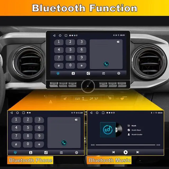 Alt view image 6 of 6 - 4GB+64GB Qualcomm Car Radio Stereo for Toyota Tacoma 2016 2017 2018 2019 2020 2021 Android 13 with CarPlay Android Auto Bluetooth