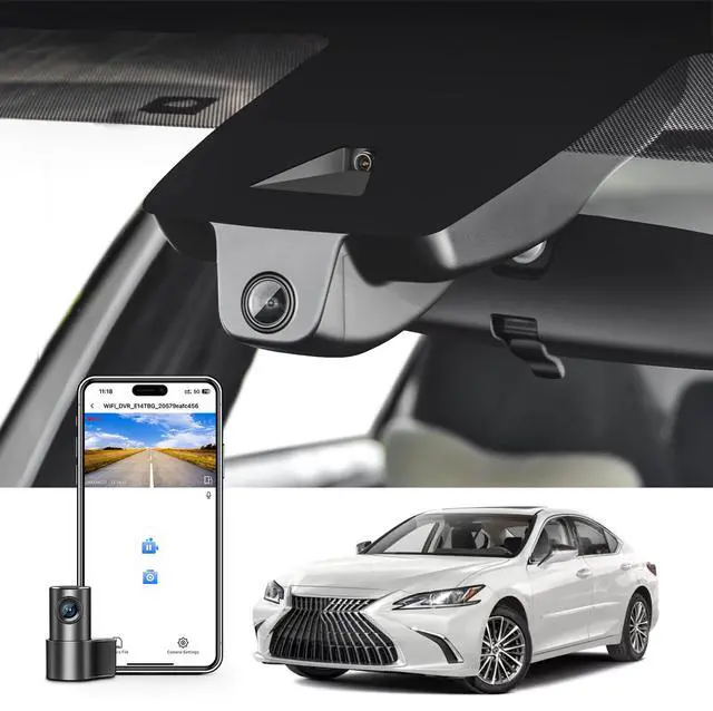 Main image of Front 4K & Rear 1080p Dash Cam Custom for Lexus ES 2019 2020 2021 2022 2023 2024 2025 (Model B),ES350 ES300h F Sport ES250 etc,OEM Look,UHD 2160P Video, WiFi & App,128GB Card