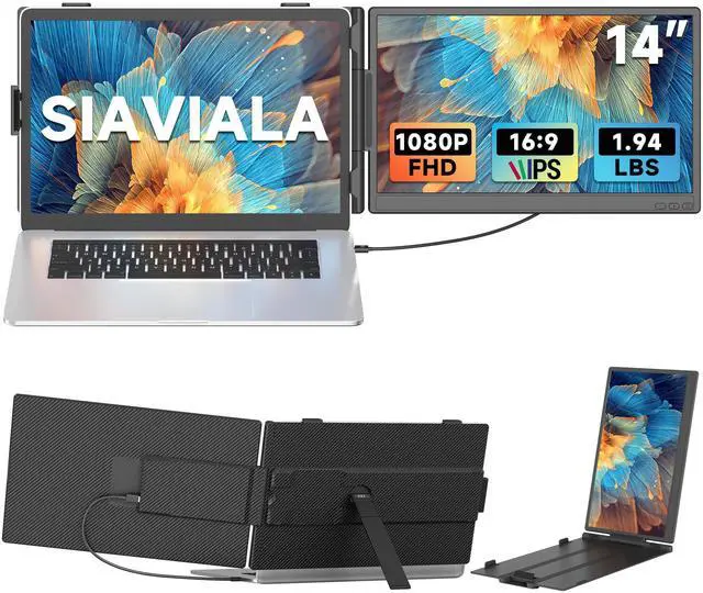 Main image of 14" Laptop Screen Extender, Portable Monitor for Laptops 13-17.3", 1080P FHD IPS Dual Screen Monitor for Laptop with USB-C/HDMI, Screen Extender Portable Laptops with Plug&Play for Windows/Mac/Android