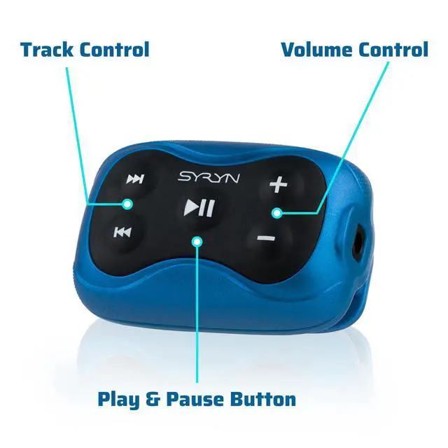 Alt view image 4 of 6 - 100% Waterproof SYRYN 2 Swimbuds Sport Bundle for Swimming with Music | 8 GB (2,000 Songs or 138 Hours of Audio) | Drag and Drop MP3, AAC, M4a, FLAC Using PC or Mac | No Spotify or Other Streaming