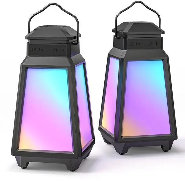 Main image of Outdoor Bluetooth Speakers, Wireless Speaker Sync Up to 100 Speakers, IPX5 Waterproof, Beat-Driven Light Show, Night Light, Compatibility with Phone, Computer, Echo Dot, for Patio, Yard, Pool