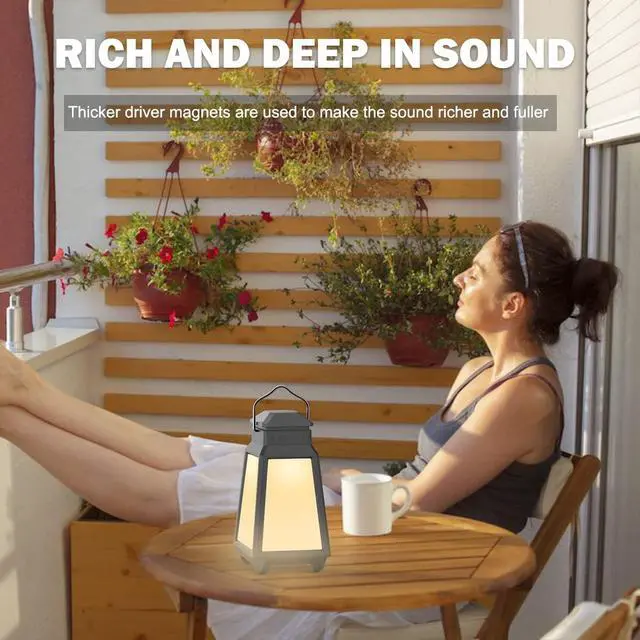Alt view image 3 of 6 - Outdoor Bluetooth Speakers, Wireless Speaker Sync Up to 100 Speakers, IPX5 Waterproof, Beat-Driven Light Show, Night Light, Compatibility with Phone, Computer, Echo Dot, for Patio, Yard, Pool