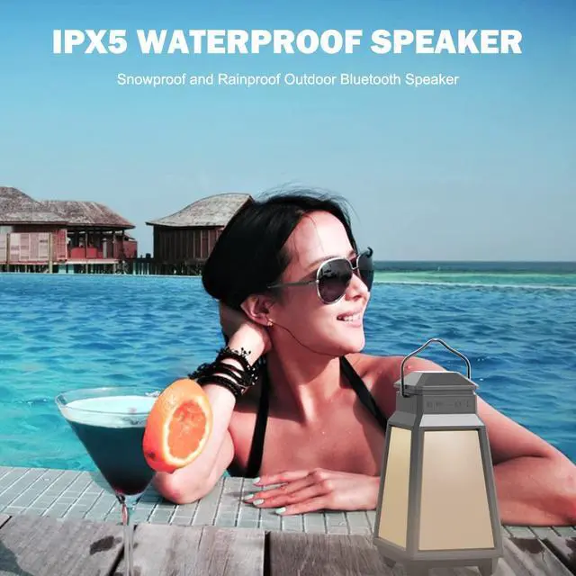 Alt view image 6 of 6 - Outdoor Bluetooth Speakers, Wireless Speaker Sync Up to 100 Speakers, IPX5 Waterproof, Beat-Driven Light Show, Night Light, Compatibility with Phone, Computer, Echo Dot, for Patio, Yard, Pool
