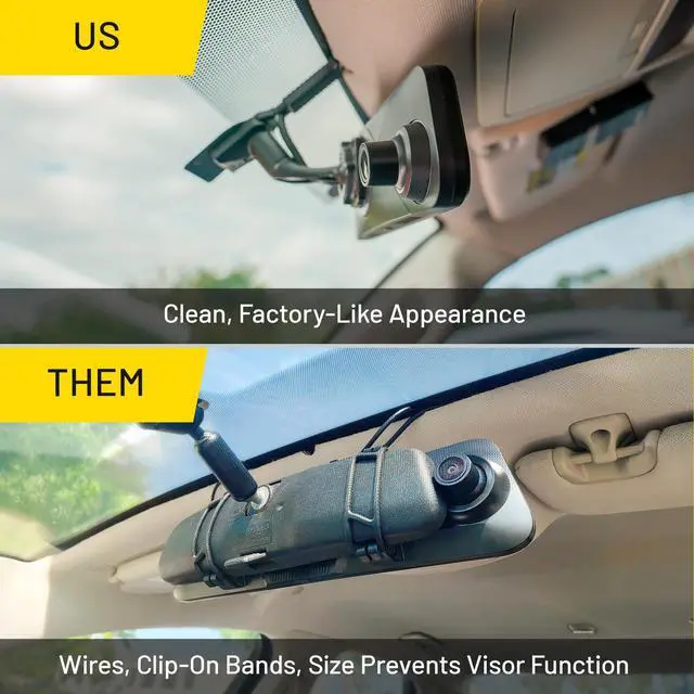 Alt view image 4 of 6 - Jeep Wrangler JK (2007-18) 9.66 4K UHD Touchscreen Digital Rear View Mirror Monitor & 4K Front Dashcam, 2K Backup Cam, Anti-Glare Night Vision, Built-in DVR w/ 64GB SD Card, Impact Detection