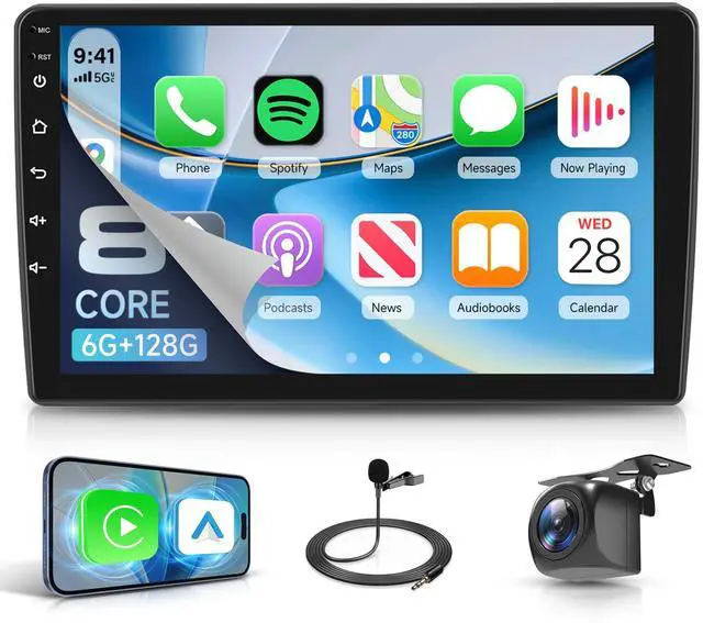 Main image of 8 Core 6G+128G Android 15 Car Stereo for Ford Explorer 2006-2010/Mustang 2005-2009 Wireless Carplay Android Auto,10.1'' Touch Screen with 360° Panoramic View GPS/FM RDS/DSP/5G-WiFi Backup Camera SWC