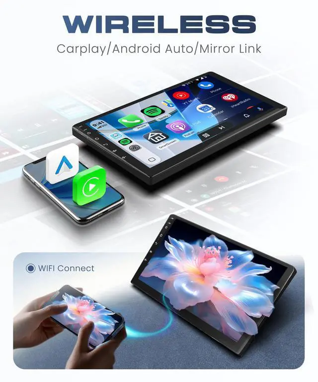 Alt view image 2 of 6 - 8 Core 6G+128G Android 15 Car Stereo for Ford Explorer 2006-2010/Mustang 2005-2009 Wireless Carplay Android Auto,10.1'' Touch Screen with 360° Panoramic View GPS/FM RDS/DSP/5G-WiFi Backup Camera SWC