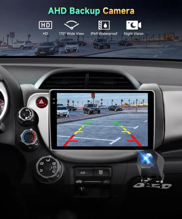 Alt view image 5 of 6 - 4G 128G Car Stereo for Honda Fit 2008 2009 2010 2011 2012 2013 Radio,10.1" Incell Touchscreen Wireless Carplay Android Auto 36EQ Bluetooth 5.0 Android 15 GPS WiFi FM/RDS Backup Camera