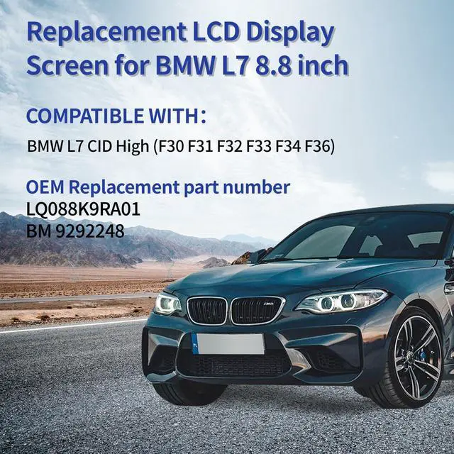Alt view image 3 of 6 - 8.8" LCD Display Screen Replacement for BMW L7 CID High 3 Series F30 F31 F32 F33 F34 F36 Central Information Display OEM Navigation System Radio Screen LQ088K9RA01 9292248 (NO Glass Panel)