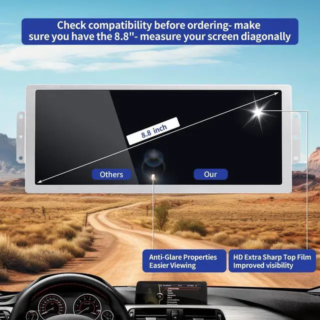 Alt view image 4 of 6 - 8.8" LCD Display Screen Replacement for BMW L7 CID High 3 Series F30 F31 F32 F33 F34 F36 Central Information Display OEM Navigation System Radio Screen LQ088K9RA01 9292248 (NO Glass Panel)