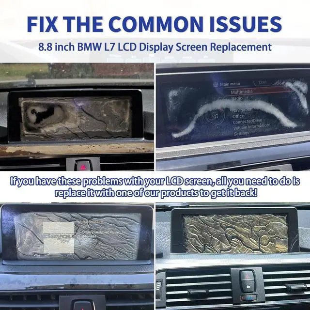 Alt view image 5 of 6 - 8.8" LCD Display Screen Replacement for BMW L7 CID High 3 Series F30 F31 F32 F33 F34 F36 Central Information Display OEM Navigation System Radio Screen LQ088K9RA01 9292248 (NO Glass Panel)