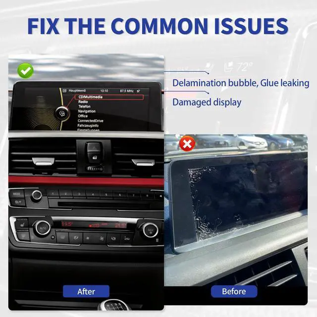 Alt view image 6 of 6 - 8.8" LCD Display Screen Replacement for BMW L7 CID High 3 Series F30 F31 F32 F33 F34 F36 Central Information Display OEM Navigation System Radio Screen LQ088K9RA01 9292248 (NO Glass Panel)