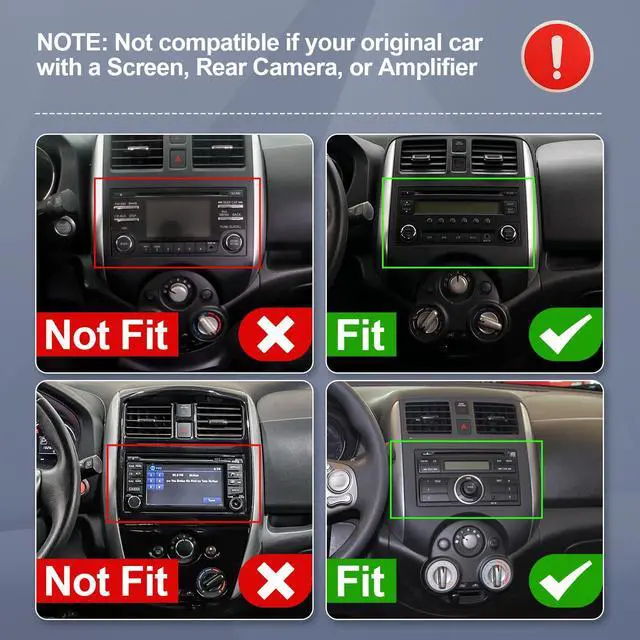 Alt view image 2 of 6 - 9 Inch IPS Touchscreen Android 14 Car Stereo for Nissan Versa Note 2014-2018 with Wireless CarPlay & Android Auto 2+64GB Car Radio, Support WiFi 6, Bluetooth,5.4, Backup Camera, SWC