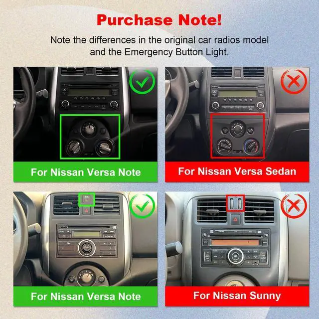 Alt view image 4 of 6 - 9 Inch IPS Touchscreen Android 14 Car Stereo for Nissan Versa Note 2014-2018 with Wireless CarPlay & Android Auto 2+64GB Car Radio, Support WiFi 6, Bluetooth,5.4, Backup Camera, SWC