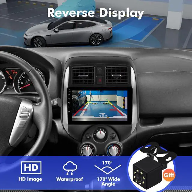 Alt view image 6 of 6 - 9 Inch IPS Touchscreen Android 14 Car Stereo for Nissan Versa Note 2014-2018 with Wireless CarPlay & Android Auto 2+64GB Car Radio, Support WiFi 6, Bluetooth,5.4, Backup Camera, SWC