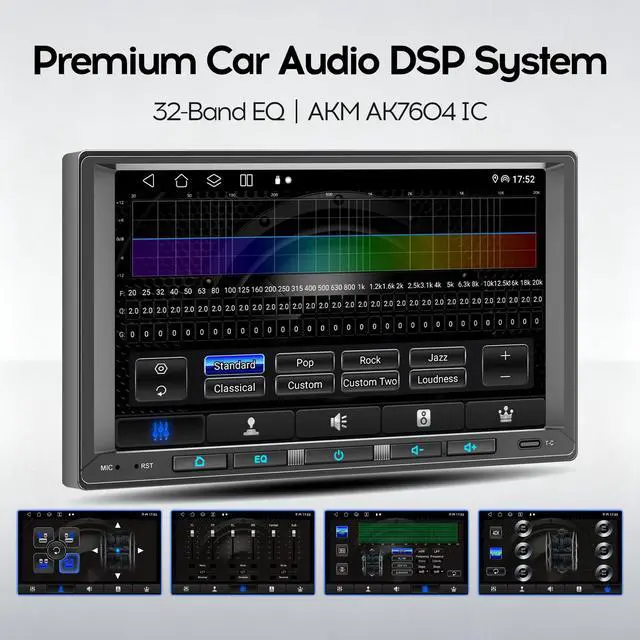 Alt view image 6 of 6 - 7inch Android Double DIN Car Stereo, Wireless CarPlay & Android Auto, 8 Cores,Chat GPT, 360 Camera Function,Wi-Fi/Bluetooth/USB,Car Radio 4G+32G, 32B-DSP, AHD Rear Camera,FM/AM/GPS/SWC