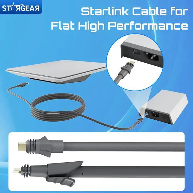 Alt view image 2 of 6 - 32.8FT Starlink Cable Flat High Performance Cable, 22AWG Starlink Accessories Replacement FHP Power Cord Waterproof with End Caps