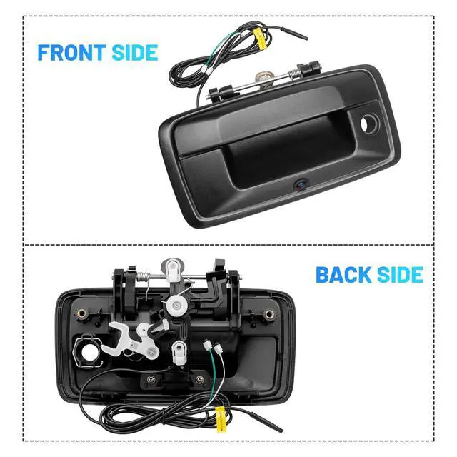 Alt view image 6 of 6 - Tailgate Handle Backup Camera for 2014-2018 Chevy Silverado GMC Sierra 1500 2500 3500 Reverse Rear View RCA Camera Tailgate Latch w/Key Hole, Replaces# 23448681, 23128692, 23156952, 84016231