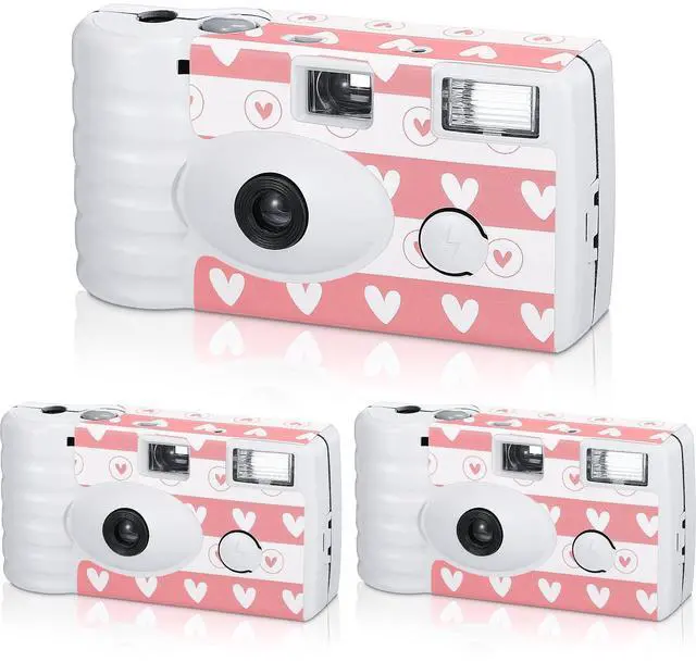 Main image of 3 Pack Disposable Camera for Wedding Simple Use Color Film Camera with Flash Disposable Cameras One Time Camera for Gathering Wedding Travel Party Supply (White)