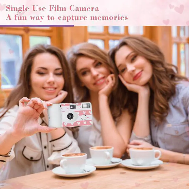 Alt view image 6 of 6 - 3 Pack Disposable Camera for Wedding Simple Use Color Film Camera with Flash Disposable Cameras One Time Camera for Gathering Wedding Travel Party Supply (White)
