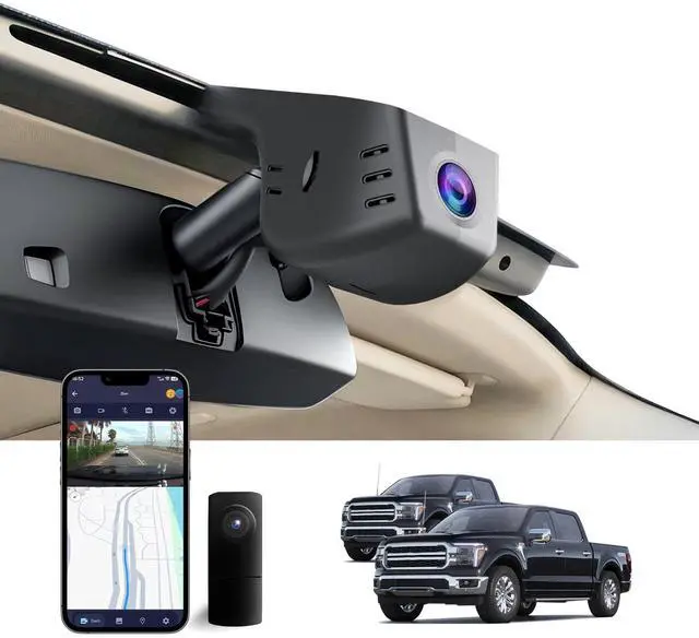 Main image of OEM Style Front 4K & Rear 1080P Dash Cam for Ford F150 2018-2025 & F250/F350/F450 2020-2026 Super Duty(Model A),Hidden Design,WiFi & App Control,Loop Recording,G-Sensor,128GB Card